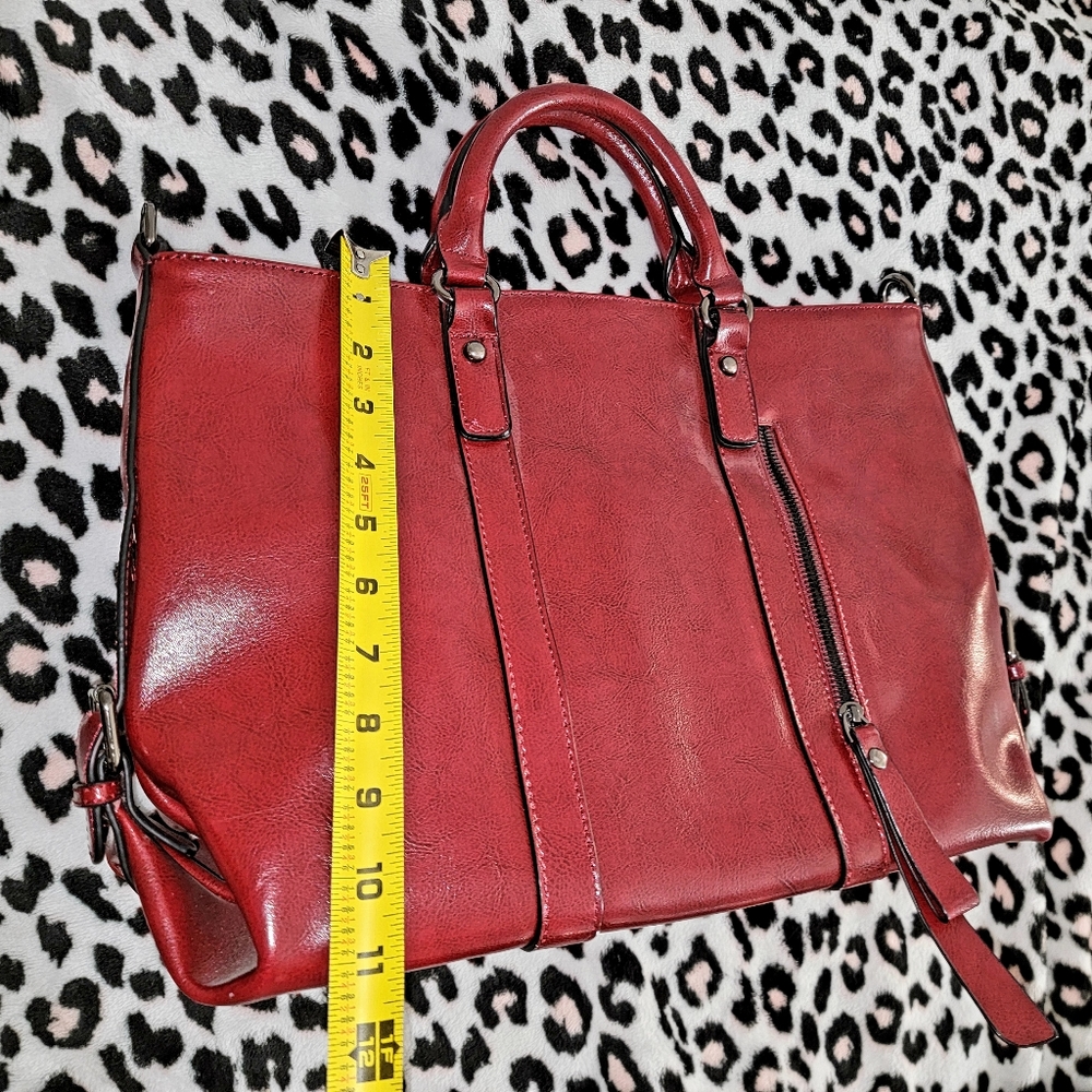 (SOLD) 3-Way Genuine Leather Shoulder Bag Work Tote Handbag - Picture 10 of 12
